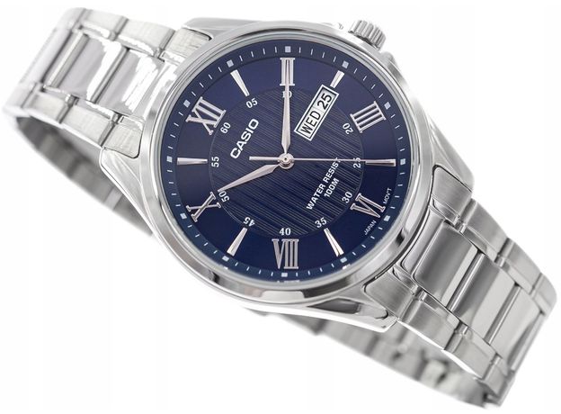 CASIO MTP-1384D-2AVEF, Вариации товара: Стальной/Синий, фото 2 | Интернет-магазин оригинальных часов и аксессуаров