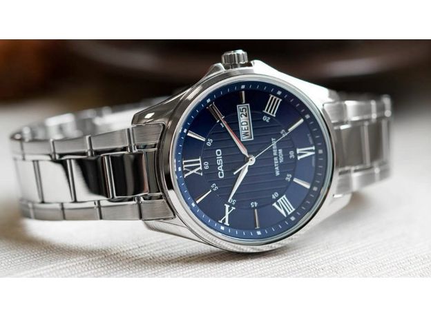 CASIO MTP-1384D-2AVEF, Вариации товара: Стальной/Синий, фото 4 | Интернет-магазин оригинальных часов и аксессуаров