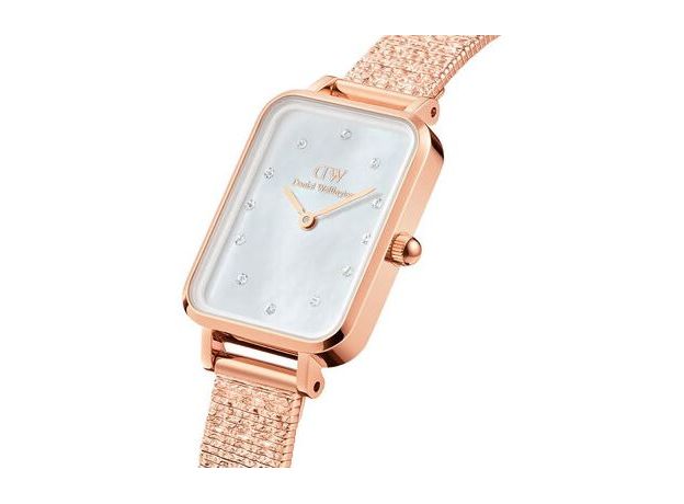 Daniel Wellington 腕時計 Quadro Lumine Pressed 26 DW00100578 Quadro Bezel arctic sunray watch - with silver strap | DW