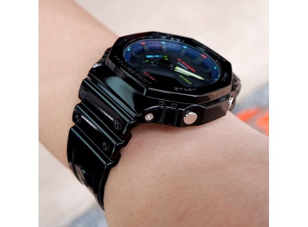 CASIO GA-2100RGB-1AER, Варіант кольору: Чорний/Фіолетовий, фото 3 | Интернет-магазин оригинальных часов и аксессуаров