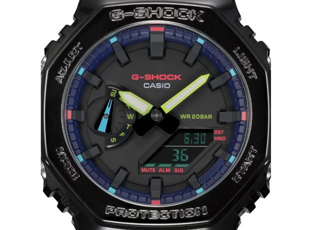 CASIO GA-2100RGB-1AER, Варіант кольору: Чорний/Фіолетовий, фото 4 | Интернет-магазин оригинальных часов и аксессуаров