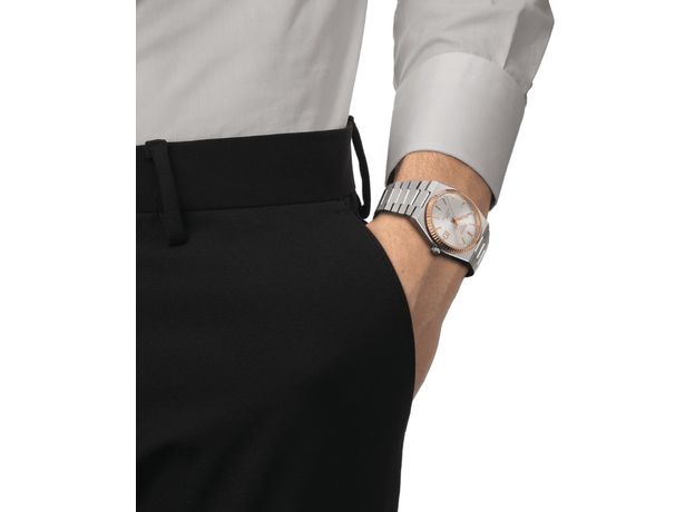 TISSOT T931.407.41.031.00 PRX POWERMATIC 80 STEEL & 18K GOLD BEZEL, фото 4 | Интернет-магазин оригинальных часов и аксессуаров