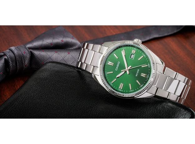 CASIO MTP-1302PD-3AVEF, Варіант кольору: Сталевий/Зелений, фото 3 | Интернет-магазин оригинальных часов и аксессуаров