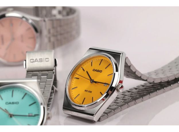 CASIO MTP-B145D-9AVEF, Вариации товара: Стальной/Желтый, фото 3 | Интернет-магазин оригинальных часов и аксессуаров