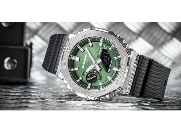 CASIO GBM-2100A-1A3ER Bluetooth, Варіант кольору: Сталевий/Зелений, фото 6 | Интернет-магазин оригинальных часов и аксессуаров