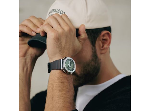 CASIO GBM-2100A-1A3ER Bluetooth, Варіант кольору: Сталевий/Зелений, фото 7 | Интернет-магазин оригинальных часов и аксессуаров