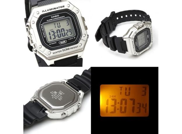 CASIO W-218HM-7AVEF, Вариации товара: Стальной/Черный, фото 4 | Интернет-магазин оригинальных часов и аксессуаров