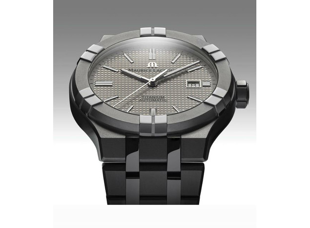 Maurice Lacroix AI6008-TT032-230-1 AIKON Automatic Date 42mm - Titanium - Grey, Clous de Paris patterned - Titanium, фото 2 | Интернет-магазин оригинальных часов и аксессуаров