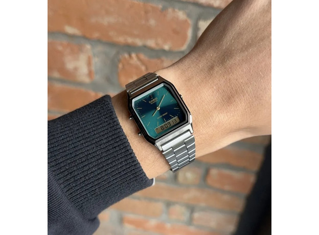 CASIO AQ-230EGG-3AEF VINTAGE EDGY, Варіант кольору: Чорний/Зелений, фото 2 | Интернет-магазин оригинальных часов и аксессуаров