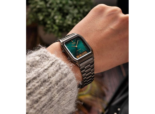 CASIO AQ-230EGG-3AEF VINTAGE EDGY, Варіант кольору: Чорний/Зелений, фото 4 | Интернет-магазин оригинальных часов и аксессуаров