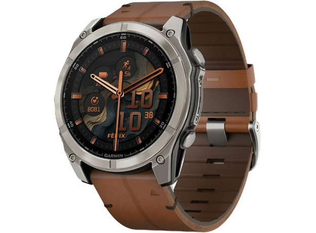 Garmin 010-02905-40 Fenix 8 Amoled 51 мм Sapphire Titanium with Chestnut Leather Band | Интернет-магазин оригинальных часов и аксессуаров