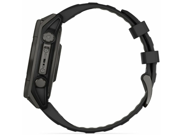 Garmin 010-02906-11 fenix 8 47mm Solar Sapphire Carbon grey DLC titanium with Black/pebble grey silicone band, фото 5 | Интернет-магазин оригинальных часов и аксессуаров