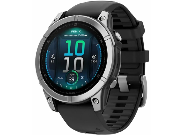 Garmin 010-03025-00 Fenix E 47 мм Stainless Steel with Black Silicone Band | Интернет-магазин оригинальных часов и аксессуаров