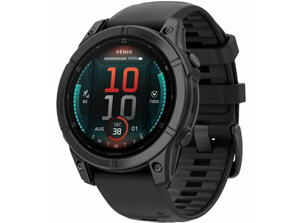 Garmin 010-03025-01 Fenix E 47 мм Slate Gray Steel with Black Silicone Band | Интернет-магазин оригинальных часов и аксессуаров