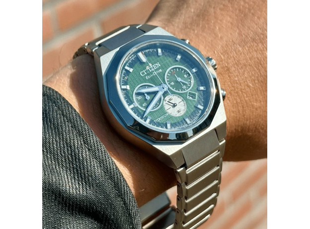 CITIZEN CA4691-59X, Вариации товара: Стальной/Зеленый, фото 7 | Интернет-магазин оригинальных часов и аксессуаров