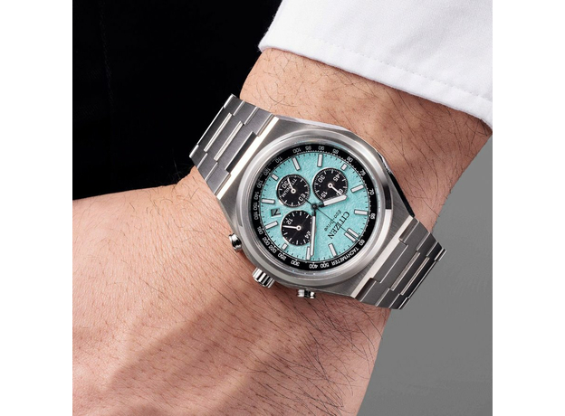 CITIZEN CA4610-85M ZENSHIN SUPER TITANIUM ECO-DRIVE, Варіант кольору: Сталевий/Бірюзовий, фото 4 | Интернет-магазин оригинальных часов и аксессуаров