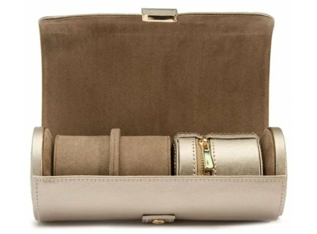 Шкатулка WOLF 213978 Palermo Double Watch Roll With Jewelry Pouch - Pewter, фото 5 | Интернет-магазин оригинальных часов и аксессуаров