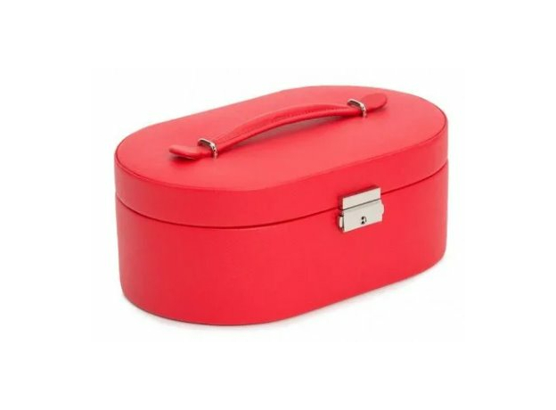 Шкатулка WOLF 280514 Heritage Oval Jewelry Box - Red Saffiano | Интернет-магазин оригинальных часов и аксессуаров