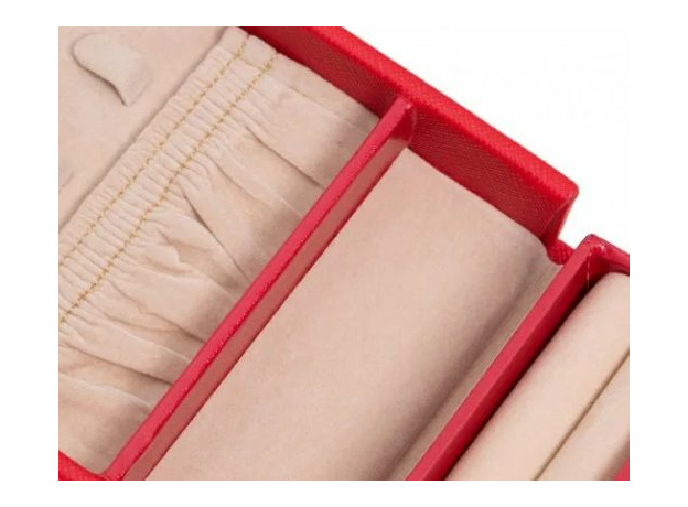 Шкатулка WOLF 281214 Heritage Fold-out Jewelry Box - Red Saffiano, фото 4 | Интернет-магазин оригинальных часов и аксессуаров
