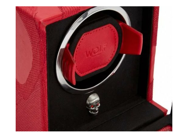 Скринька WOLF 493172 Memento Mori Cub Watch Winder with Cover Red, фото 5 | Интернет-магазин оригинальных часов и аксессуаров
