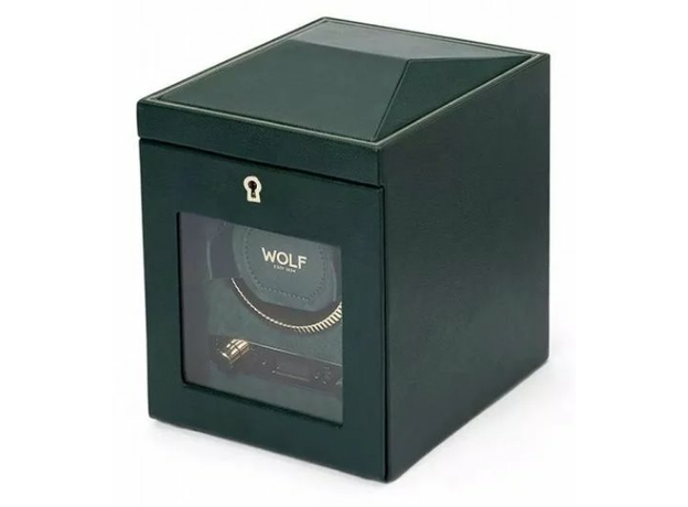 Скринька WOLF 793141 British Racing Single Watch Winder No Storage Green, фото 4 | Интернет-магазин оригинальных часов и аксессуаров