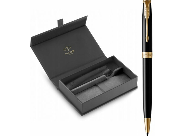 Набор Parker SONNET Black Lacquer GT BP 86 032b242 (шариковая ручка + чехол) | Интернет-магазин оригинальных часов и аксессуаров