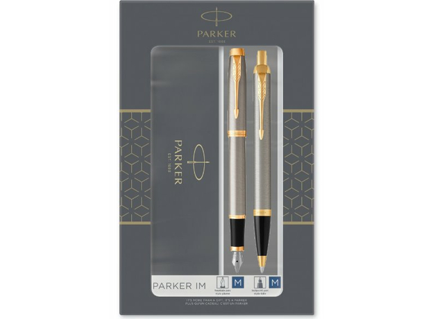 Набір ручок Parker IM Brushed Metal GT FP+BP 22-282b19 (перова + кулькова), фото 2 | Интернет-магазин оригинальных часов и аксессуаров