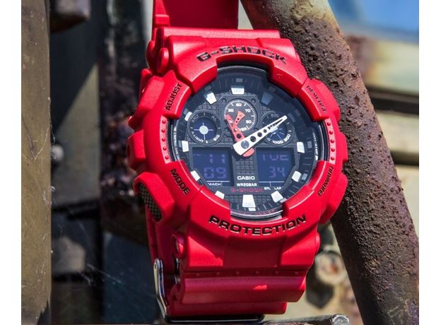 CASIO GA-100B-4AER, Варіант кольору: Червоний, фото 10 | Интернет-магазин оригинальных часов и аксессуаров