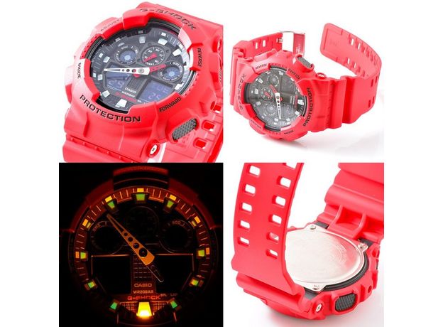 CASIO GA-100B-4AER, Варіант кольору: Червоний, фото 3 | Интернет-магазин оригинальных часов и аксессуаров