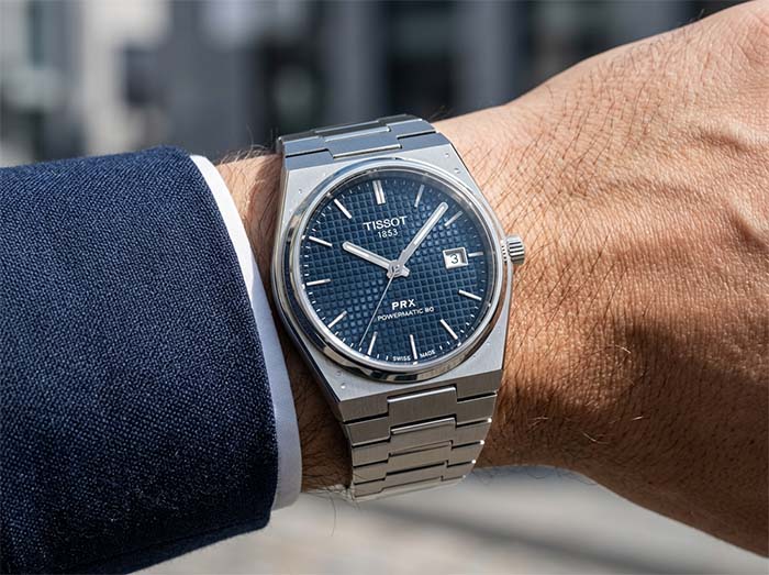 Швейцарские часы Tissot PRX Powermatic 80 Мужские механические часы Tissot PRX Powermatic 80 с синим циферблатом